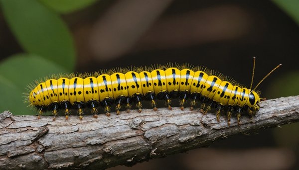 Découvrez le charme de la chenille jaune et noire